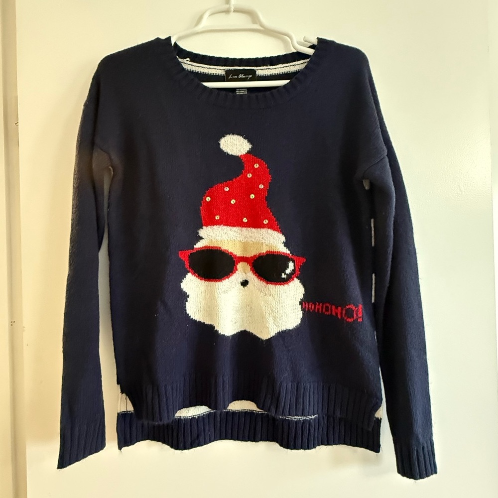 Blue Santa Christmas Sweater - Size Medium
